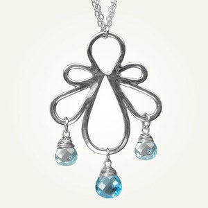 Image of Biergarten Necklace with Blue Topaz, Sterling Silver