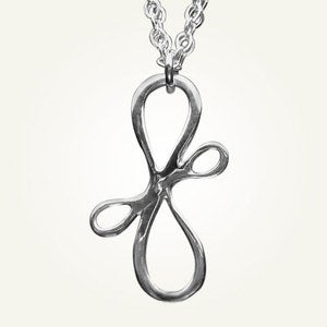 Image of Victorian Ribbon Mini Necklace, Sterling Silver