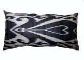 Image of black & white ikat cushion