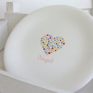 Image of personalised ceramic plate - dotty