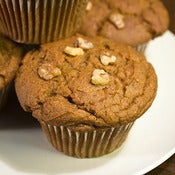 Image of pumpkin walnut muffin