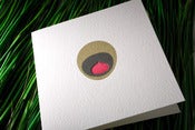Image of peacock red heart | single