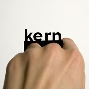 Image of typographic KERN ring set