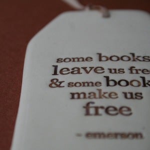 Image of ceramic quote tag - some books