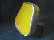 Image of chunky silver ring yellow