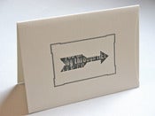 Image of Letterpress Silhouette  Card - Arrow