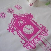 Image of Cake Time tea towel - cerise pink
