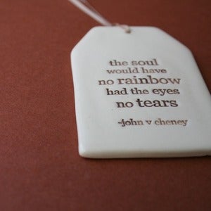 Image of ceramic quote tag - soul/rainbow