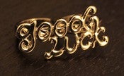 Image of Gold 'Good Luck' Two Finger Ring