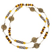Image of Handpainted Glass &  Brass Necklace