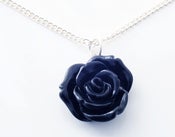 Image of Black Rose Flower Necklace
