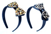 Image of Leopard Print Bow Alice Band Hairband