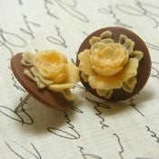 Image of Mocha Peony Earrings