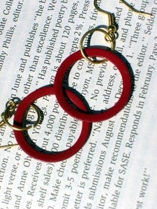 Image of Red Metal Earrings