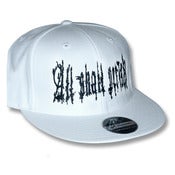 Image of All Shall Perish Embroidered Fitted Hat - White with Black Print