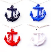 Image of Anchor Necklace - Red, Black, Blue, White