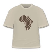Image of Mens Africa Logo - Tan Shirt/Brown Logo