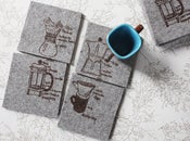 Image of coffee four ways - industrial felt coaster set