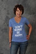 Image of VNeck Heather Blue with Black or White lettering