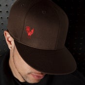 Image of Chocolate Brown and Crimson Flexfit Cap