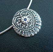 Image of PMC Necklace - Vintage Heart with Sapphire Pure Silver Pendant