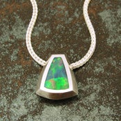 Image of Inlaid Australian opal sterling silver pendant
