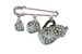 Image of silver spotty kilt pin