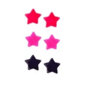 Image of Chunky Star Studs - Red, Pink, Black