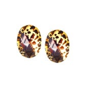 Image of Oval Leopard Crystal Studs