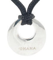 Image of He`e Nalu Sterling Silver Circle OHANA (FAMILY) Pendent with Sterling Silver Toggle