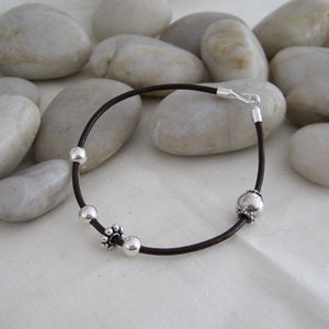 Image of Leather Beaded Bracelet