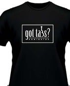 Image of Dominator Ukulele Tabs - Got Tabs? - Black Tee (Jumbo Sizes) (Shipping Included)