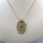 Image of PMC Necklace - Vintage Oval Floral Necklace PMC Pendant