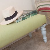 Image of Long Stool - Summer Green with Celedon legs