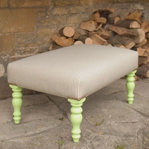 Image of Medium Magazine Stool - Chelsea Check Corn with Borghese Lime legs