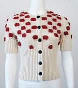 Image of Reversible Bubble Small Cardigan - White and Red