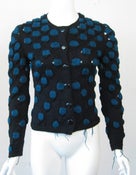 Image of Reversible Bubble Cardigan - Black and Blue