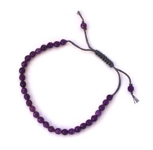 Image of Hand Knotted Amethyst Bead Bracelet
