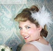 Image of White Feather Fascinator Bridal Clip