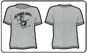 Image of Unisex T-shirt with "Girl on Rocket" art
