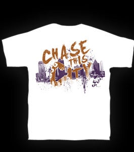 Image of ChaseThis City Logo On White T-Shirt