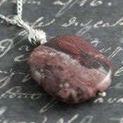 Image of Red Picture Jasper Pendant on Sterling Chain f09n001
