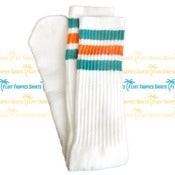 Image of Flint Tropics Orange/Teal High Striped Socks