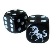 Image of BLACK UNICORN DICE