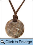 Image of Mother-of-pearl Fijian Honu Pendent on Brown Cotton Cord with Mother-of-pearl Toggle