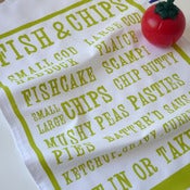 Image of Fish & Chips tea towel - lime