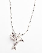 Image of sterling silver hummingbird necklace