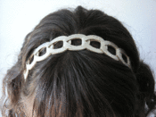 Image of Silver Leather Link Headband