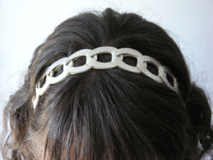 Image of Silver Leather Link Headband