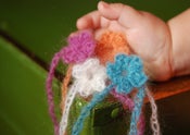 Image of Set of Two Dainty Daisy Lace Newborn Headbands Photography Prop